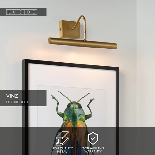 Lucide VINZ - Picture light - 2xG9 - Matt Gold / Brass - USP